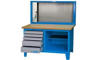 Banco de trabajo Unior con armario y persiana