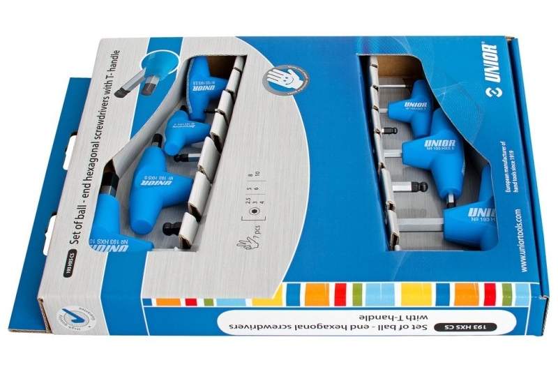 Juego destornillador Unior hexagonal esférico