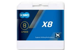 Cadena KMC X8 plata/gris 114P.index 8V