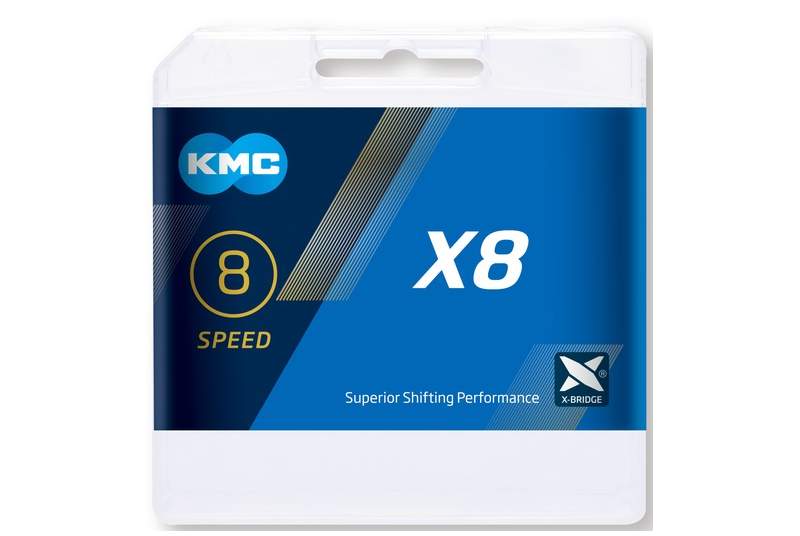 Cadena KMC X8 plata/gris 114P.index 8V