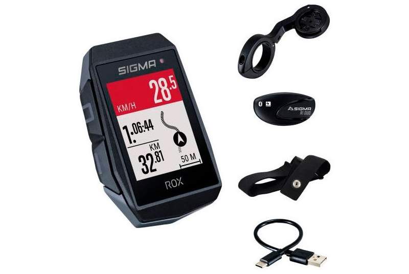 Kit ciclocomputador GPS Sigma Rox 11.1 EVO HR 150+ Funciones - negro