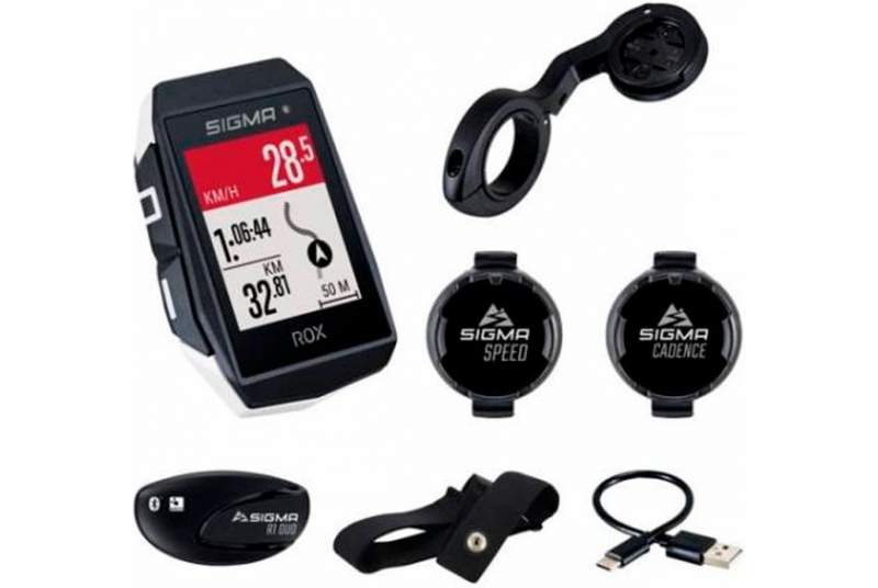 Kit ciclocomputador GPS Sigma Rox 11.1 EVO Sensor 150+ Funciones - blanco