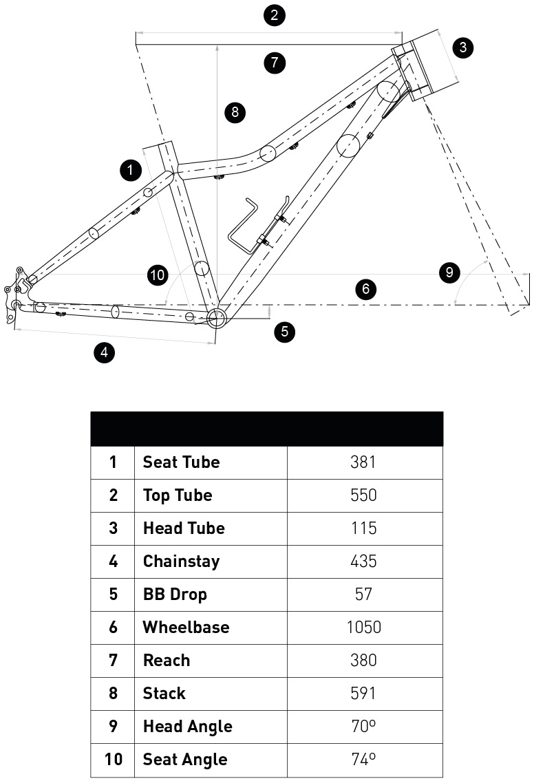 Bicicleta Conor 5400 Mixta 2026 - Geometría